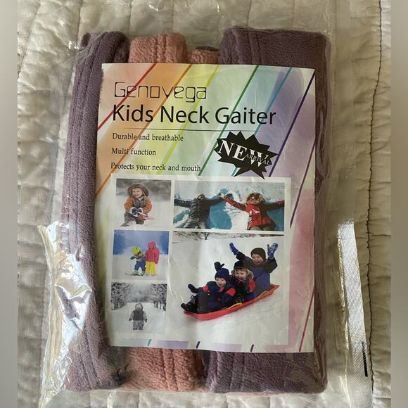 Neck Gaiter Kids Face Mask Ski Snow Outdoor Winter Sports NEW 2pc - Picture 1 of 3